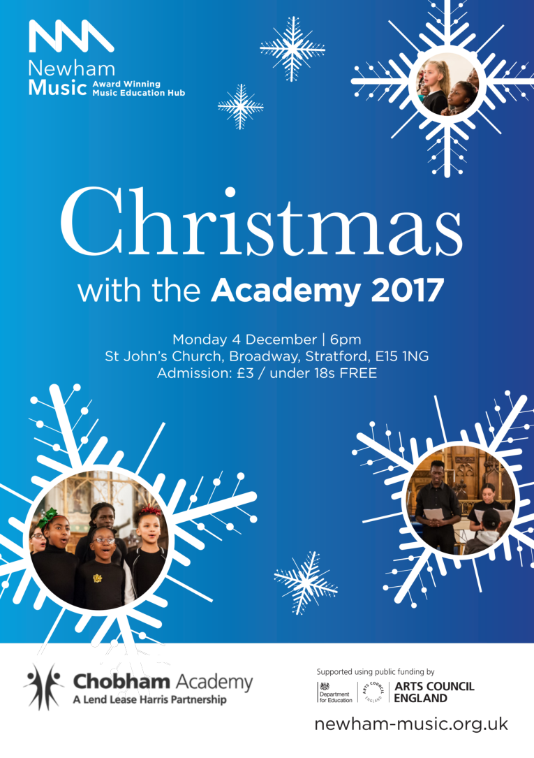 Newham Music presents: Christmas with the Academy; 4th December 6pm; St John's Church, Stratford. Admission £3; Under 18s free